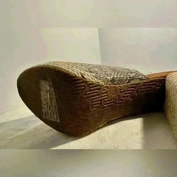 Yellow Box Mules with Espadrille Heel and side detail - Picture 7 of 14